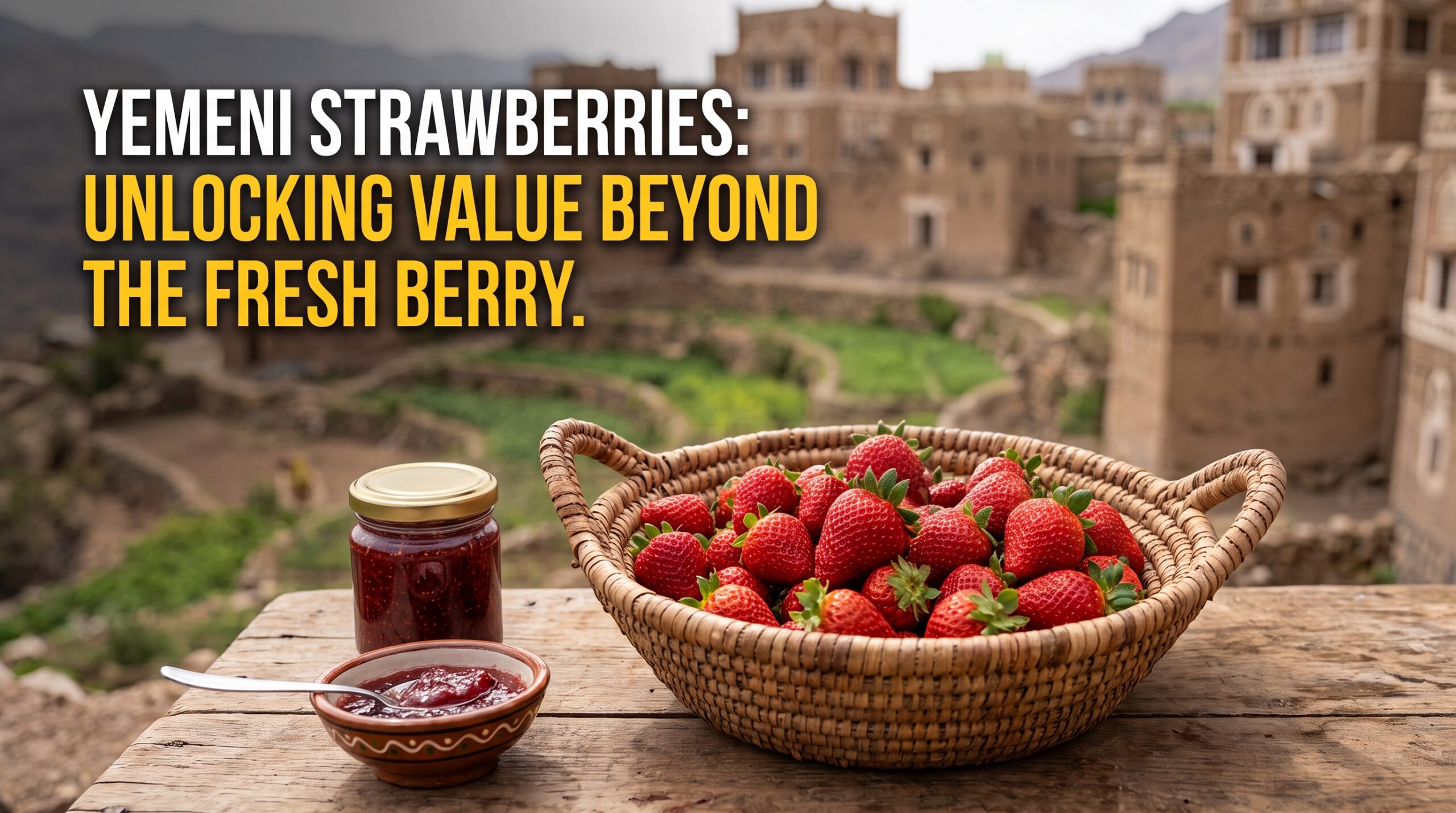 Cover image for the strawberry value chain study in Yemen